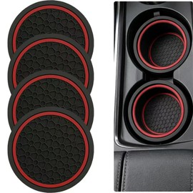 4PCS Universal Car Cup Holder Coasters, 2.75 Inch Waterproof Shock Absorbent Car Cup Mats, Non-Slip Wear-Resistant Cup Holder Insert, Automotive Interior Decorative Accessories for Most Vehicles