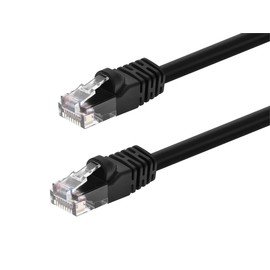 Monoprice Cat6 Ethernet Patch Cable - Snagless RJ45, Fullboot, 24AWG Stranded Pure Bare Copper Wire, 550Mhz, UTP, 5 Feet, Black