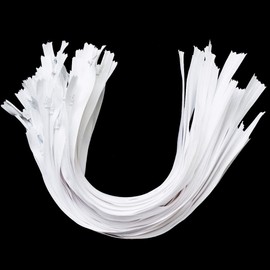 Gnognauq 25Pcs 16 inches White Invisible Zippers Bulk for Garments and Pillow Cases, for Tailor Sewer Sewing Craft