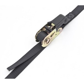 PowerTye Mfg Endless Ratchets - 1in x 10ft Easy Grip (no Hooks) - 400 lb. Working Load Limit / 1,200 lb. Break Strength - Black 2-Pack