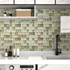 Wallercity Green Mosaic Wallpaper Waterproof Peel and Stick Wallpaper for
