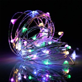 4 Pack Battery Operated Dewdrop Led Lights,Indoor Mini Fairy Lights With Timer Function,For Wedding Home Parties Christmas Holiday Decoration,6 Hours on/18 Hours Off ,30 Count LED,10 Feet(Multi color)