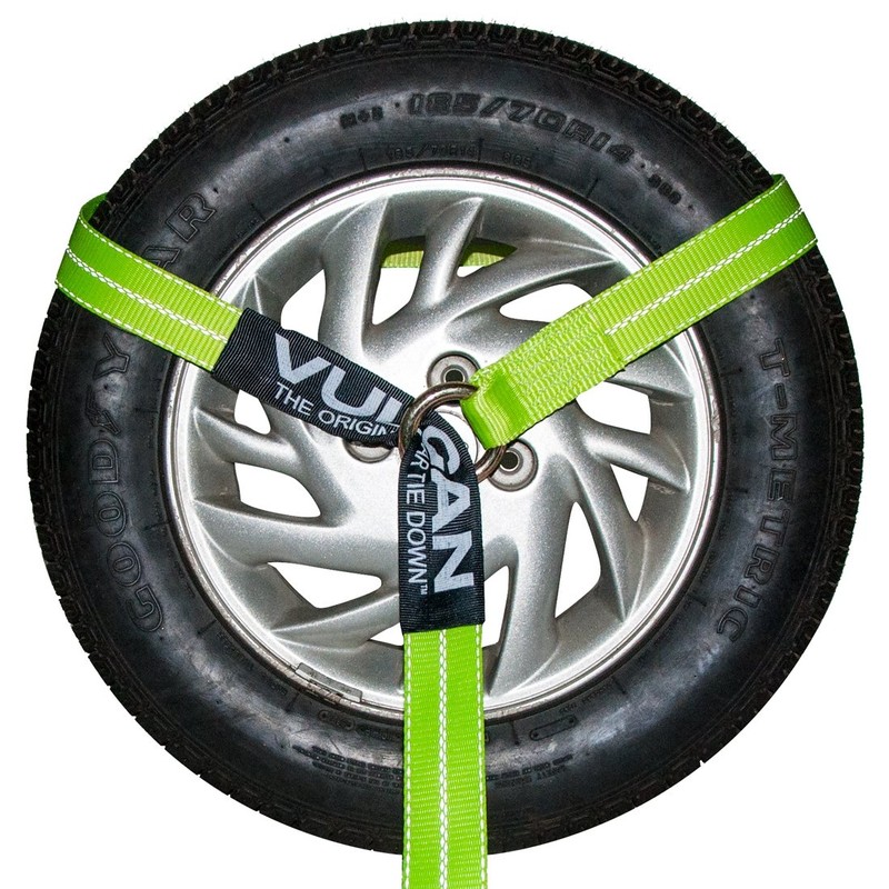 VULCAN Car Tie Down with Flat Hooks - Lasso Style