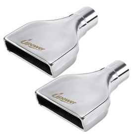 Upower Pack of 2 Exhaust Tip 2.25" Inlet 2" x 6" Outlet 10" Long Rolled Rectangle 304 Stainless Steel Exhaust Tailpipe Tips fits Chevy Camaro Style