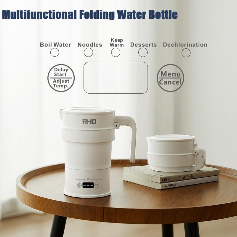 Foldable Travel Kettle, Small, Smart Camping Kettle, 0.7 L Portable