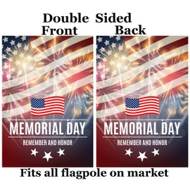 Pickako USA Patriotic American Flag Memorial 4th of July Day Remember Honor Garden Yard Flag 12 x 18 Inch, Double Sided Outdoor Decorative Welcome Flags Banners for Home House Lawn Patio