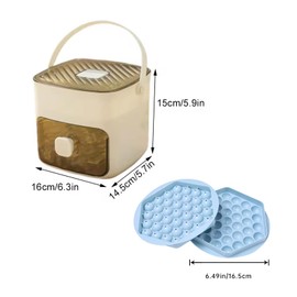 2PCS,Ice Cube Mold,Ice Cube Tray with Lid,Ice Bucket,Ice Cube,Round Ice Cube Mold,Kitchen Ice Cube Trays for Freezer,Apartment Must Haves Silicone Mold Ice Cubes+Ice Balls+Storage Bucket+Tweezers