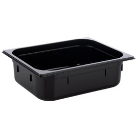 APS 82065 GN 1/2 Container, Gastronorm Container, Polycarbonate, Dimensions 325 x 265 mm/Height 100 mm/Volume 5.9 Litres, Black