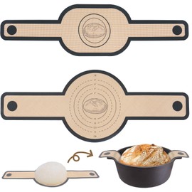 ZgoEC Silikon Backmatte für Dutch Oven: 2er Set Wiederverwendbare Teigmatte mit Langer Griffe, Antihaft & Rutschfefst & Spülmaschinenfest, Backmatte Brot für Küche Backofen (Oval und Rund)