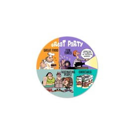 Funny Party Coaster - Round Humorouse Coasters- 25 Count Coaster Pack - Thick and Absorbent(Funny Party)