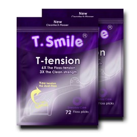 T-Tension Dental Flossers, 6X The Floss-Tension, 3X The Clean-Strength, Powerful Performance Floss Picks, 100% Recycable, Unflavoured, 144 Count