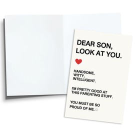 Blumon Happy Birthday Card for Son from Mom Dad, Funny Adult Son Birthday Card Gifts from Parents, Unique Bday Decorations for Boys