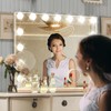 Ratsamee Pink Hollywood Vanity Mirror with Lights, 15 Replaceable Bulbs，3