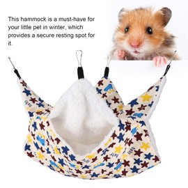 Natudeco Small Pet Hammock Animal Plush Hammock Pet Hanging Warm Bed Hamsters Hanging Bunkbed Guinea Pig Hideout Hammock for Play Sleep(S)