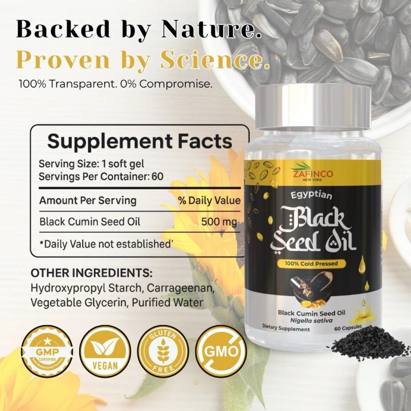 Zafinco Black Seed Oil. Pure Organic Egyptian Blend 100% Cold