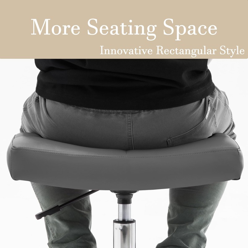 CoVibrant Wide Rolling Stool with Lockable Rubber Wheels & Footrest