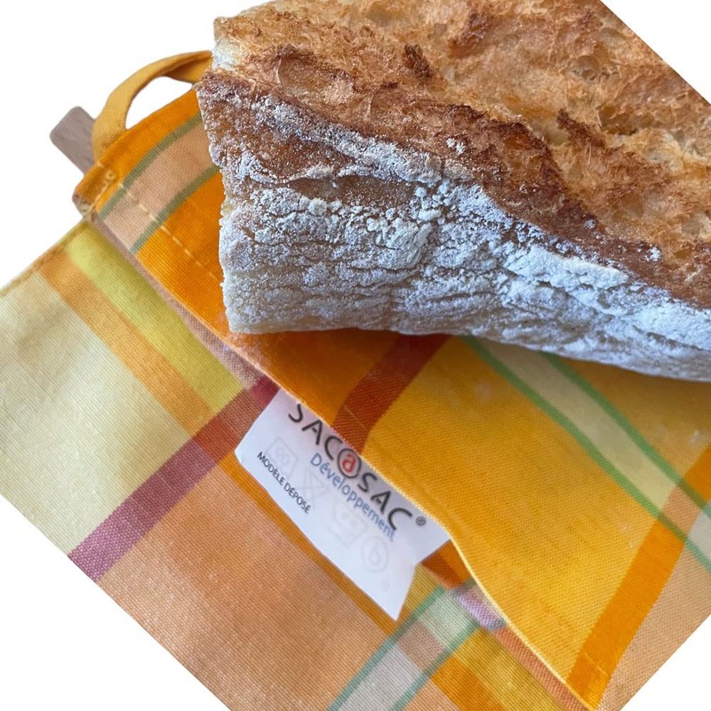 sac a sac SACASAC Baguette Tote Bag, Chequered, 100% Cotton,