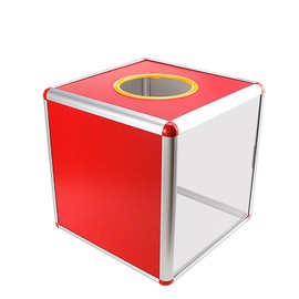 Lottery Box, raffle box, donation box, acrylic donation ballot, square raffle ball game box, transparent ticket holder, cubic storage container for fundraising