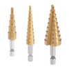 uxcell Step Drill Bits Set HSS 3-12mm 4-12mm 4-20mm Titanium