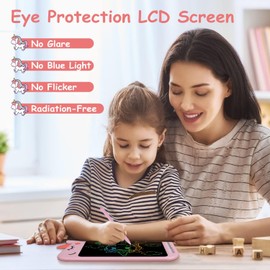 Fullware Kids Writing Board LCD Tablet 10 Inch Unicorn Colorful Drawing Educational Toddler Toys Gifts for Boys Girls Age 3 4 5 6 7 8 (Unicorn+T-Rex)