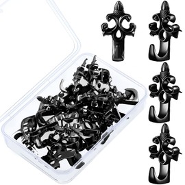 20 Pack Push Pin Hangers Push Pin Picture Hanger Hooks Wall Hooks for Home Office Fabric Wall Wooden, 20 LB (Black)