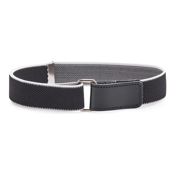 Ladeheid Boys Belt Elastic Belt 1-12 Years P15 (Black/White, 5-12