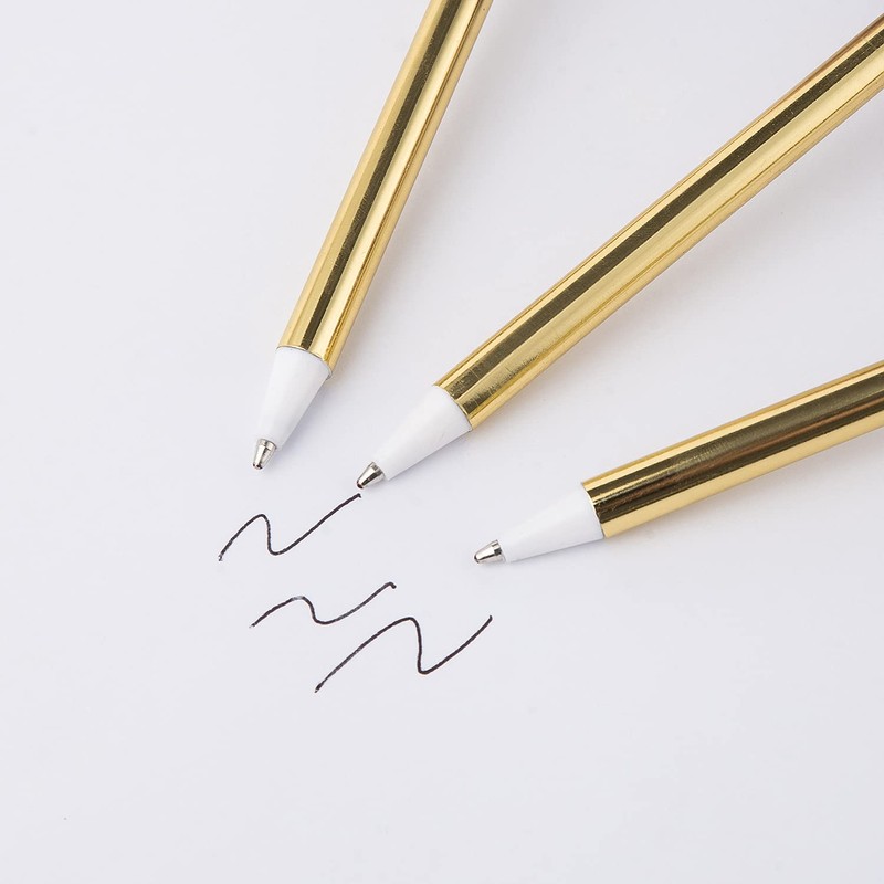 YOUKAI 4 Pack Pompom Pen Gift Pen Gold Color Ballpoint