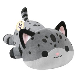 Onsoyours Original Weighted Panther Cat Plush, Cute 9.8"|1.0 lbs Hugging Black Leopard Kitty Weighted Stuffed Animal, Soft Collectible Gift for Kids & Adults