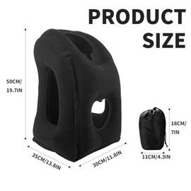 MetalNuts Inflatable-Airplane-Sleeping Travel Pillow Support Headrest - Portable Inflatable Neck Pillow for Travel,for Sleeping on Plane, Train, Home, and Office | Travel Essentials