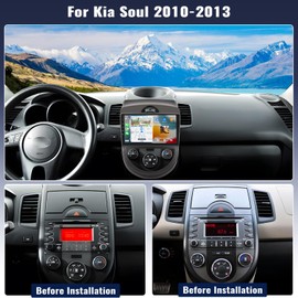 [4G+64G] Car Radio for Kia Soul 2010-2013 with Wireless CarPlay Android Auto,9" Touchscreen Android 13 Car Stereo with Mirror Link Voice Control WiFi/GPS,Bluetooth,FM/RDS SWC+Backup Camera