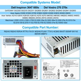 S-Union 220W Power Supply Compatible with Dell Inspiron 3647 660s Ace-r X1420 X3400 eMachines Gateway Series Delta DPS-220UB A Liteon H220AS-00 L220AS-00 L220NS-00 PS-5221-03DF R82HS 650WP FXV31 P3JW1