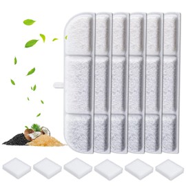 MyfatBOSS 6 + 6 Pieces Cat Fountain Wireless Filter for DownyPaws DPWFP6 Drinking Fountain, Durable Durability, Drinking Fountain Filter for 2.5 L Water Fountain for Pets of All Sizes