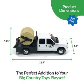 Big Country Toys Realistic Ford® Truck Toy with Hay Squeeze, 1:20 Scale Farm Toys for 3 Year Old Boys