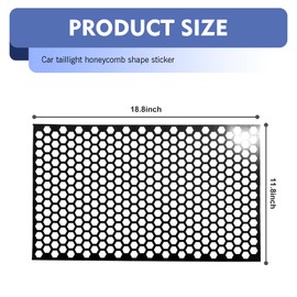 yorpyep 2 PCS Car Rear Tail Light Film, Honeycomb-patterned Non-opaque Cover Decal, Self-adhesive Water-proof Decorative Film, Universal DIY Tint Film Taillight Sheet (Black)