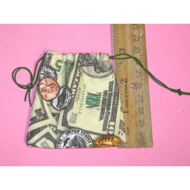 MONEY DRAWING MOJO BAG- -3" X 3"- GRIS-GRIS- SPELL BAG-COTTON