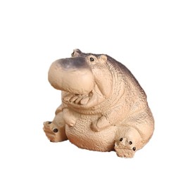AILONMEI - Estatuas de animales de resina minúsculas – Mini cifras de cocodrilo e hipopótamo, divertida decoración de computadora para coleccionistas (hipopótamo gordito)