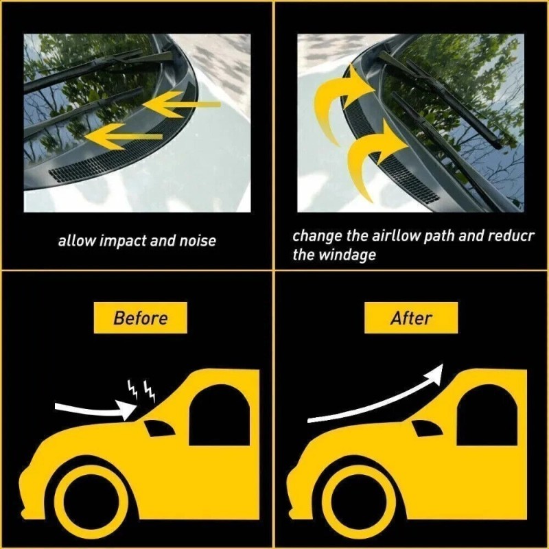 Gearzaar Car Front Windshield Panel Rubber Seal Strip Sealed Moulding