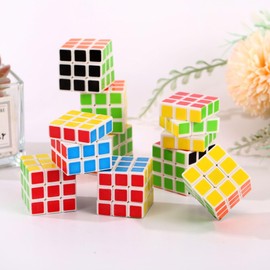 MisFun Pack of 10 Mini Rubik's Cubes, 2.9 x 2.9 cm Magic Cube, Original Rubik's Cube, 3 x 3, Mini Cube Se, Magic Cube Toy, for Christmas Travel Games, Advent Gift