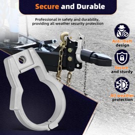 Antivanl Trailer Hitch Lock for Bulldog Style Couplers, Trailer Coupler Lock Fits 2” and 2-5/16” Couplers, Heavy Duty Stainless Steel Towing Hitch Locks