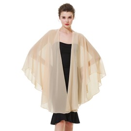 Chiffon Shawl Bridal Wedding Wrap Long Evening Scarves Scarf Champagne