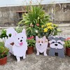 （Scottish Terrier）Dog Planter Plant Pots,Cute PVC Herb Garden Dog Flower