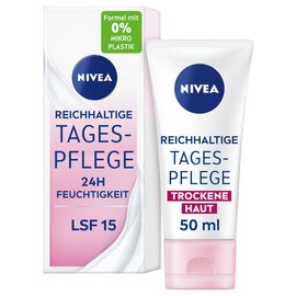 NIVEA MEN NIVEA Rich Day Cream 24h Moisture (50 ml), face cream for dry skin with SPF 15, moisturizing day cream with natural almond oil