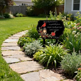 Memorial Grave Marker Cemetery Decorations for Grave Acrylic Memorial Remembrance Stake Garden Yard Site Outdoor Sympathy Decor for Heavenly Celebrations Anniversaries Funerals Events(13.8'' x 8.3'')