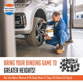 Retro-Motive Body Bolts & U-Nuts for Toyota- M6-1.0mm x 20mm Long- 10mm Hex- Qty.10 ea.- #150