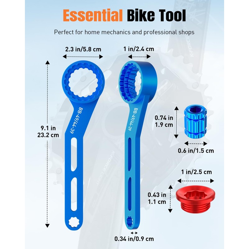 Pawfly 6-in-1 Bike Bottom Bracket Tool for 12/16-Notch 39/41/44/46/49mm External