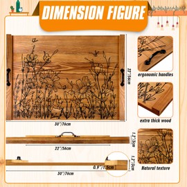 Yoande Wooden Noodle Board Stove Cover with Handles 30" x 22" Sink Pine Stove Top Covers for Electric Gas Burners Wooden Decorative Tray for Kitchen Farmhouse Rv Accessories