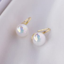 Moup Pearl Earrings, Women's Earrings, Popular, Hypoallergenic, 925 Silver, Lovers, Anniversary, Stylish, Present Birthday, Silver Copper Cubic Zirconia