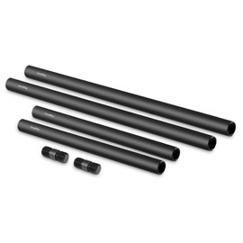 SmallRig 0.6 inch (15 mm) Rod System, Aluminum Rod, M12 Screw Hole, Black (2 M12-20cm), 2 M12-11.8 inch (30 cm), 2 Rod Connection Connectors) Set of 6 - 1659