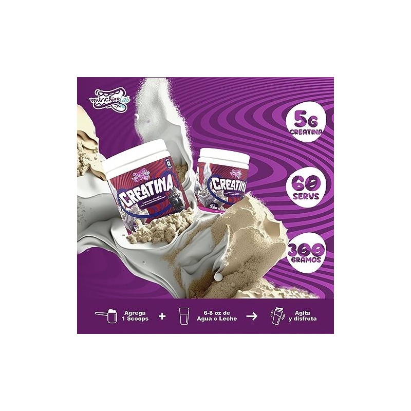 MUNCHIES LAB CREATINA 300G 60 SERVICIOS SABOR NATURAL