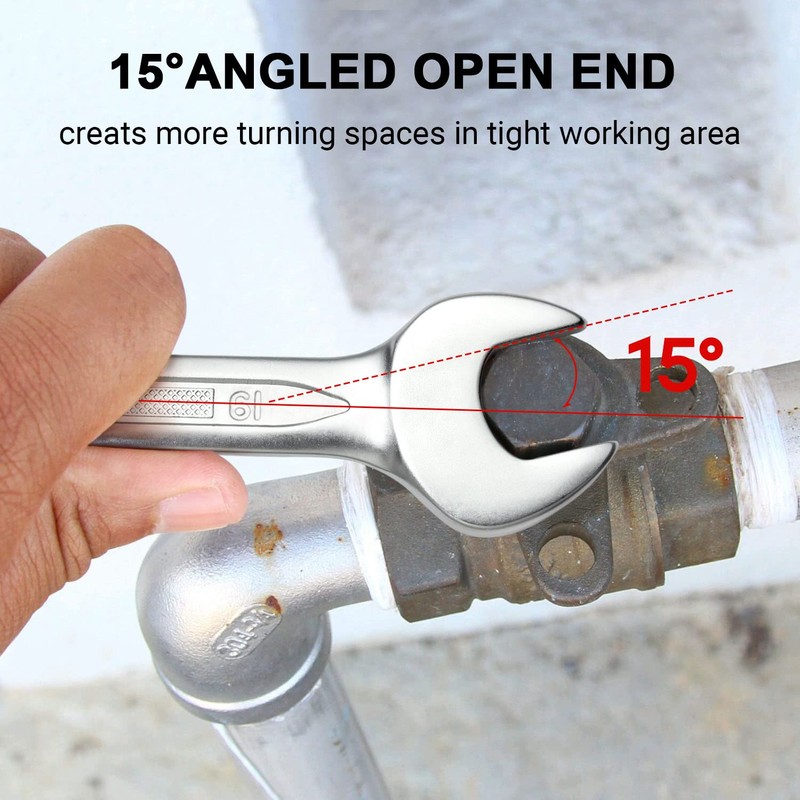 Jetech 19mm Combination Wrench - Industrial Grade Spanners with 12-Point